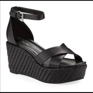 MICHAEL Michael Kors- Desiree Woven Wedge Sandals